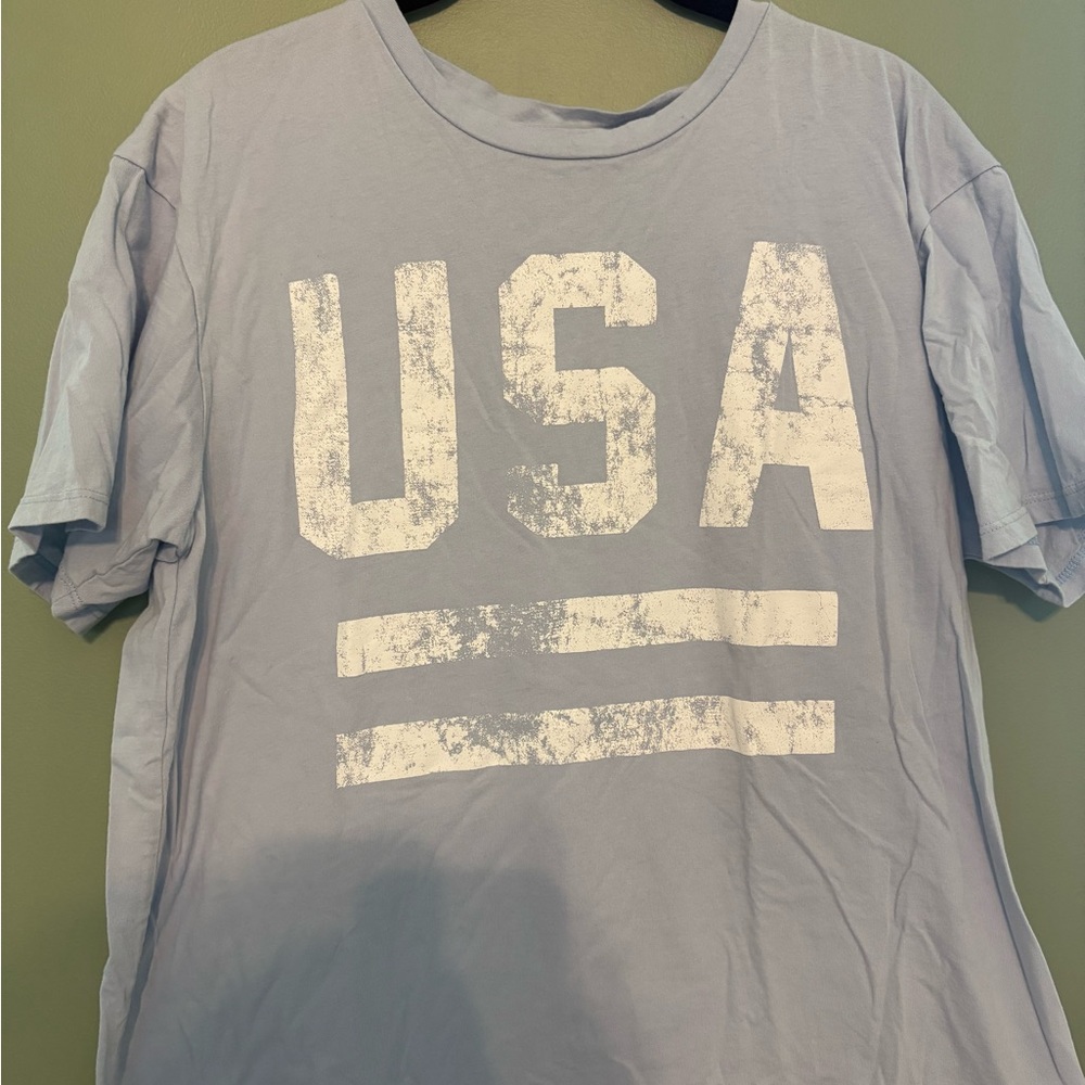 Altar'd State Light Blue USA Graphic Tee